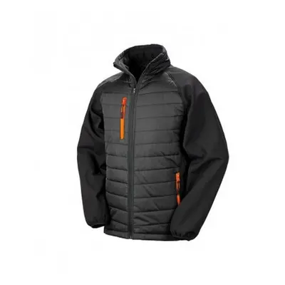 (XL, Black/Orange) Result Mens Black Compass Padded Soft Shell Jacket