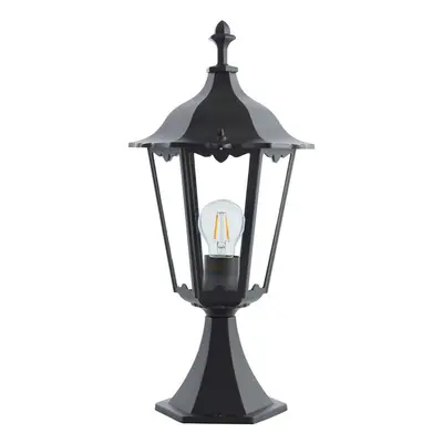 Outdoor Post Lantern Light Matt Black & Clear Glass Garden Wall Porch Lamp LED