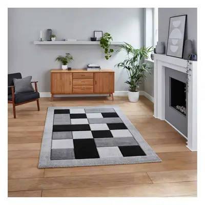 (Grey, x cm) Think Rugs Brooklyn BRK04 Box Checkers Geometric Rugs Multi Colour Small Extra Larg