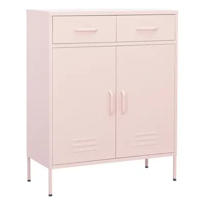 vidaXL Storage Cabinet Pink Steel Living Room Sideboard Cupboard Bookcase