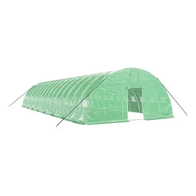 (green, x x 2.85 m) vidaXL Greenhouse Plant House with Steel Frame Polytunnel Greenhouse Green