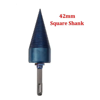 (42mm Round Shank) 32/42mm Nano Blue Coated HSS Firewood Splitter Drill Bit Wood Drilling Tools 