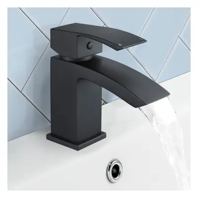 Seirra Cloakroom Waterfall Cloakroom Basin Mono Mixer Tap Matte Black