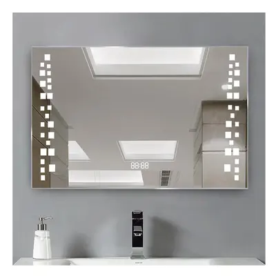 Modern Fog-Free LED Horizontal Bathroom Mirror, Surface Mount