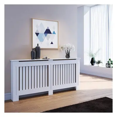 (LARGE RADIATOR COVER) White Modern Traditional Wood Grill Furniture MDF