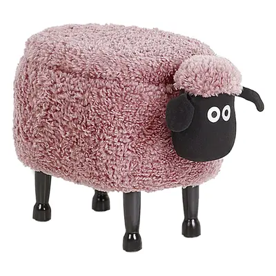 Fabric Storage Animal Stool Pink SHEEP