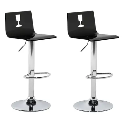 Set of Bar Chairs BUSAN Swivel Black