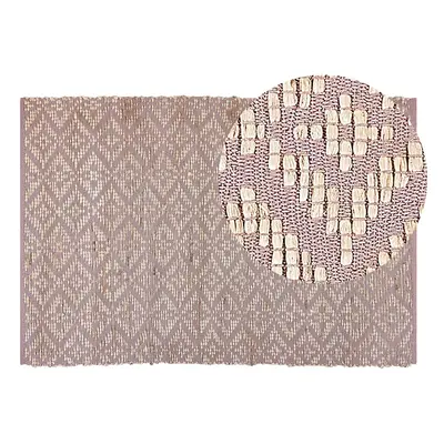 Cotton Area Rug x cm Beige and Pink GERZE