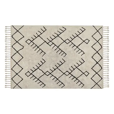 Cotton Area Rug x cm Beige and Black ERLER