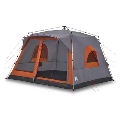 (grey and orange) vidaXL Family Tent Cabin 7-Person Lightweight Tent Camping Tent Quick Release