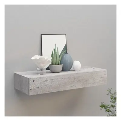 vidaXL Wall-mounted Drawer Shelf Concrete Grey MDF Floating Cabinet Wall Shelf