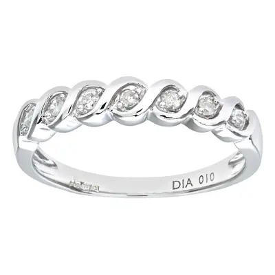 (L) Jewelco London Ladies 9ct White Gold Fancy 10pts Diamond Eternity Ring