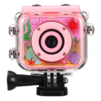 (Pink, A) 1080P HD Mini Children Digital Waterproof Camera Anti-Fall Kid Sports Camera