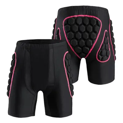 (Pink, M) Women's Hip Butt Protection Padded Shorts Armor Pad