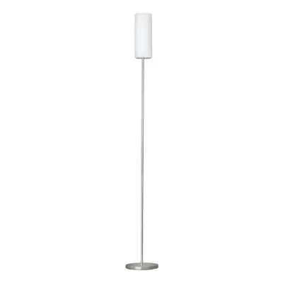 Floor Lamp Light Satin Nickel Shade White Painted Satin Glass Bulb E27 1x60W