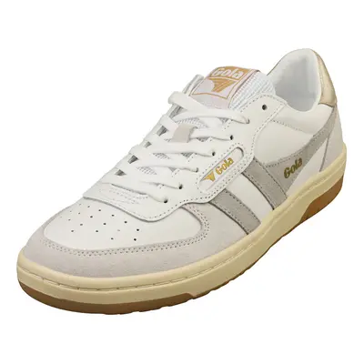 (8) Gola Hawk Womens Fashion Trainers in White Grey