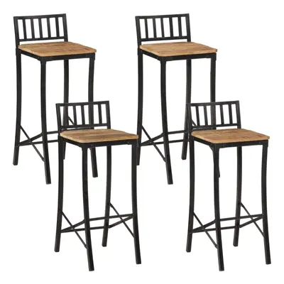 vidaXL Bar Chairs Bar Stool Kitchen Counter Chair pcs Solid Rough Wood Mango