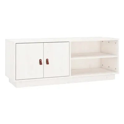 (White) vidaXL Solid Wood Pine TV Cabinet TV Console Media Unit Cabinet Multi Colours