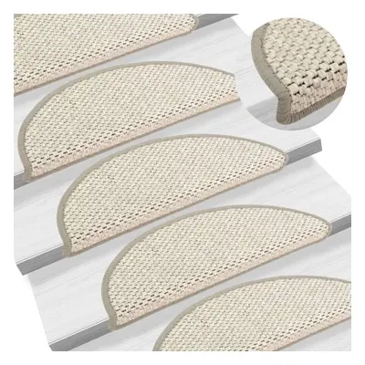 vidaXL 15x Self-adhesive Stair Mats Sisal-Look Beige Stairs Rug Protection