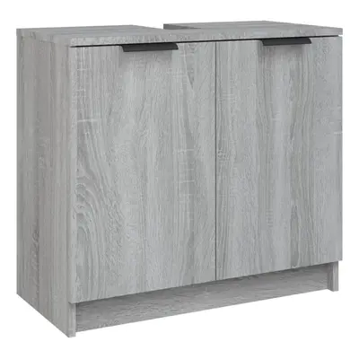 vidaXL Bathroom Cabinet Grey Sonoma Engineered Wood Toilet Cabinet Cupboard