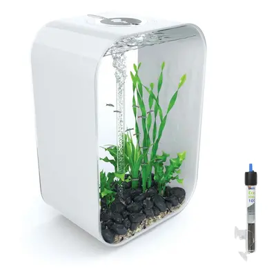 biOrb LIFE 60L White Aquarium Fish Tank with Multi Colour LED Lighting and Heater Pack