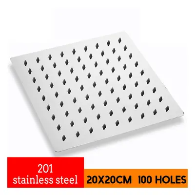 (304 Stainless steel) Inch Shower Head Large Waterfall Rotation Square 201/304 Stainless Steel