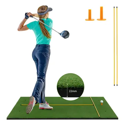 152 x cm Golf Hitting Mat Grass Turf Golf Training Aids W/ Sticks & Tees