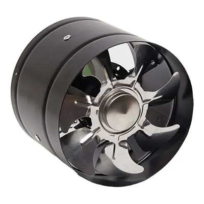 (Black) 6Inch Inline Duct Fan Booster Exhaust Blower Air Cooling Vent Metal Blades