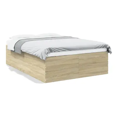 (sonoma oak, x cm/ cm) vidaXL Bed Frame Bedroom Bed Base Bedstead White 120x200 cm Engineered Wo