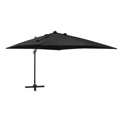 vidaXL Cantilever Umbrella with Pole and LED Lights Black cm Sunshade