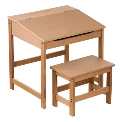 Children'S Desk And Stool Natural Sturdy MDF Suitable For Kids Room