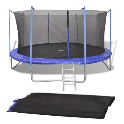 vidaXL Safety Net PE Black for 4.26m Round Trampoline Enclosure Protector