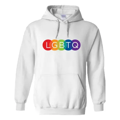 (5XL) LGBTQ Flag Colourful Rainbow Gay Pride Lesbian White Hoodie Mens Hooded Sweater