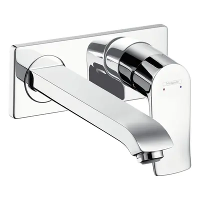 hansgrohe Metris wall-mounted basin mixer tap, mm spout, chrome