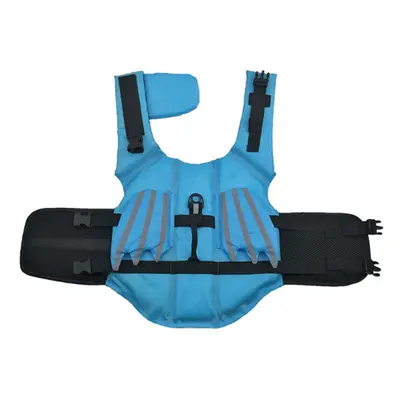 (Blue, M) Dog Life Jacket Swimsuit Safety Clothes Swimwear Suit Vest