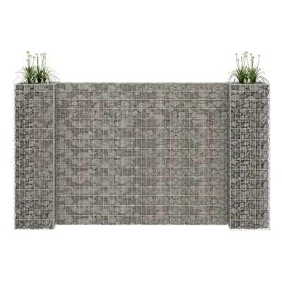 vidaXL H-Shaped Gabion Planter Steel Wire 260x40x150cm Gabion Basket Wall Pot