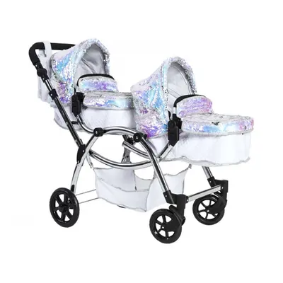 Roma Polly Twin Dolls Pram - Mermaid