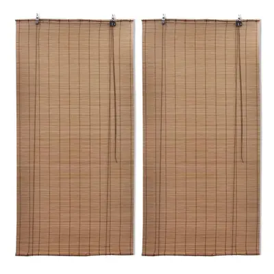 vidaXL Bamboo Roller Blinds Kitchen Blackout Curtain pcs x cm Brown