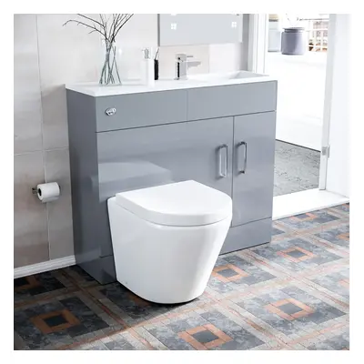 James Grey Slimline Vanity Basin & WC Unit & BTW Rimless Toilet