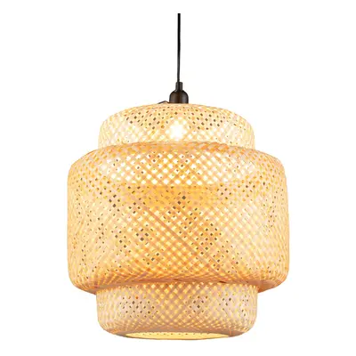 Bamboo Pendant Light Hand-woven Ceiling Light Chandelier E27 Natural