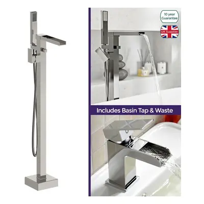 Ozone Freestanding Waterfall Bath Shower and Basin Mixer Tap