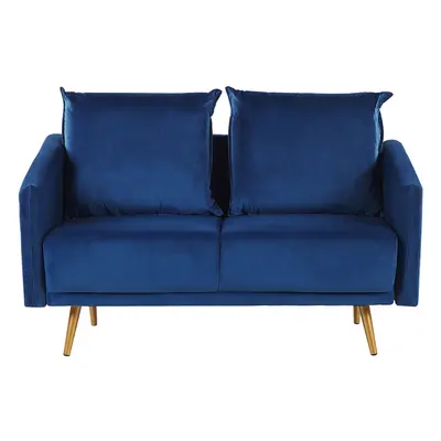 2 Seater Velvet Sofa Navy Blue MAURA