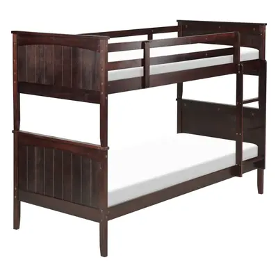 Bunk Bed Wood ALBON x cm (EU Single) Dark Brown