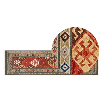 Wool Kilim Area Rug x cm Multicolour URTSADZOR