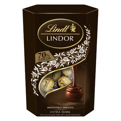 LINDT Lindor 70% Extra Dark Cornet 200g (Pack of 8)