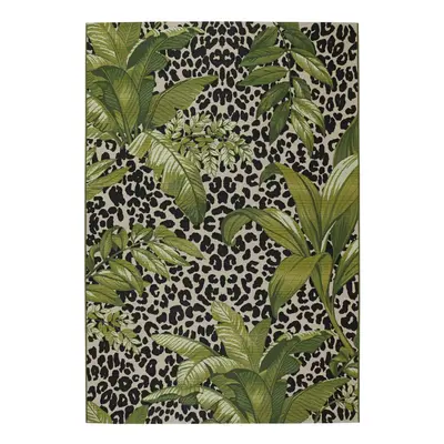 (Tropical Leopard Print, 200x285 cm) 3D Tropical Floral Outdoor Indoor Flatweave rugs Multi Colo