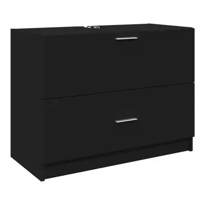 vidaXL Sink Cabinet Vanity Unit Storage Unit Cupboard Black Engineered Wood