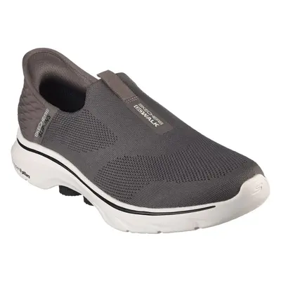 (10 UK, Grey/Yellow) Skechers Mens Go Walk - Easy On Shoes