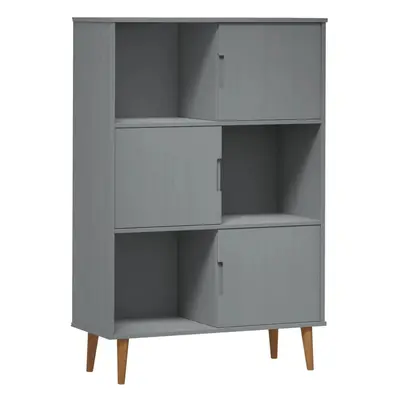 (grey) vidaXL Solid Wood Pine Bookcase MOLDE Storage Shelf Cabinet Multi Colours