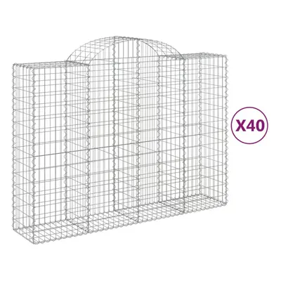 (200 x x 140/160 cm/ pcs) vidaXL Arched Gabion Basket Stone Basket Gabion Retaining Wall Galvani